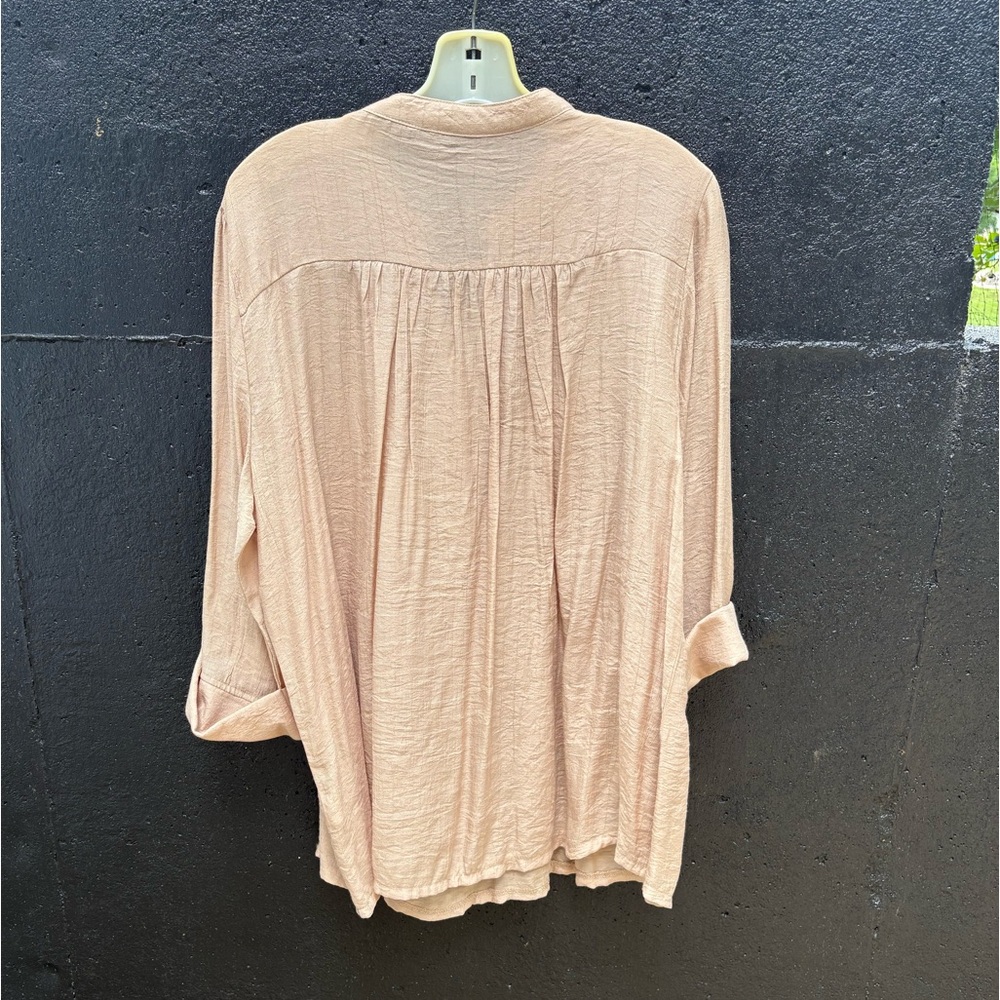Beige Button-Up Blouse - Picture 2 of 6